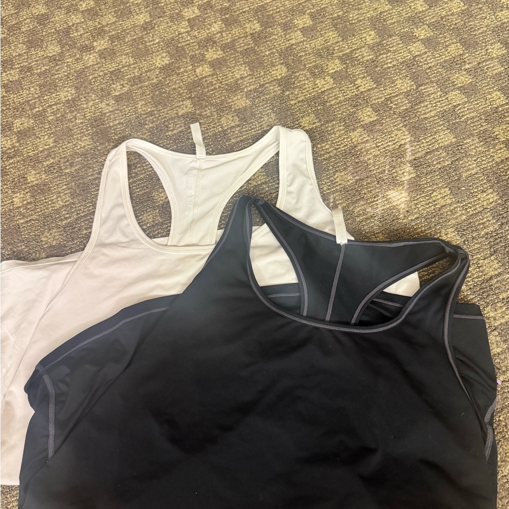 Fabletics Black and White Tank Tops